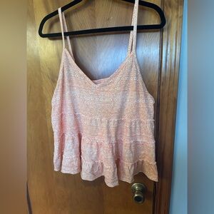 American Eagle Outfitters Relaxed Tiered Crop Camisole in Orange